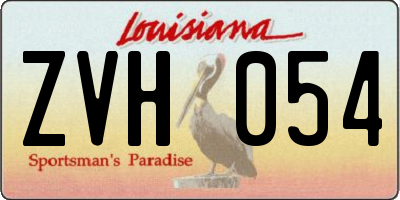 LA license plate ZVH054