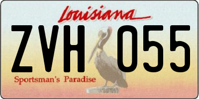 LA license plate ZVH055