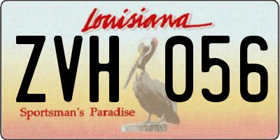 LA license plate ZVH056