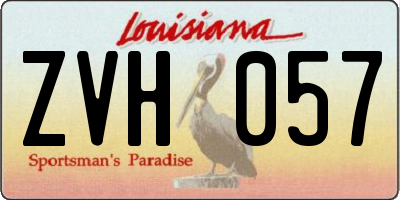 LA license plate ZVH057