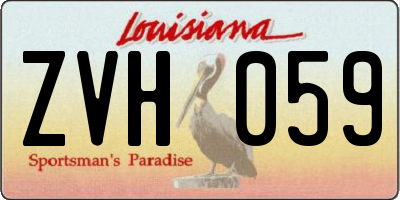 LA license plate ZVH059