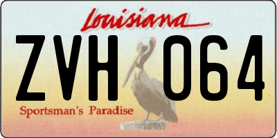 LA license plate ZVH064