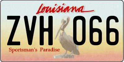 LA license plate ZVH066