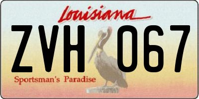 LA license plate ZVH067