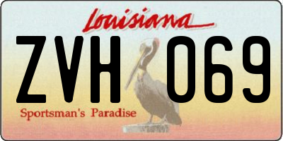 LA license plate ZVH069