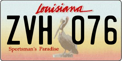 LA license plate ZVH076