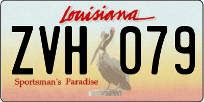 LA license plate ZVH079