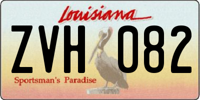 LA license plate ZVH082