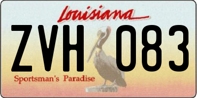 LA license plate ZVH083