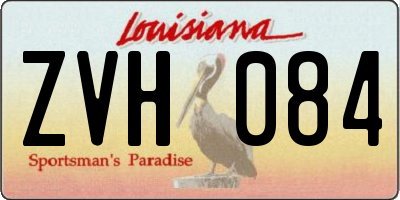 LA license plate ZVH084