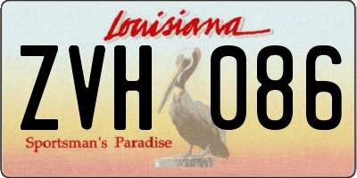 LA license plate ZVH086