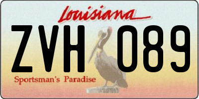 LA license plate ZVH089