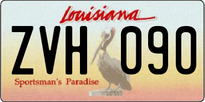 LA license plate ZVH090