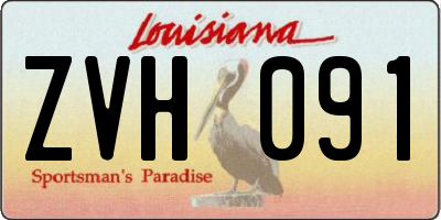 LA license plate ZVH091