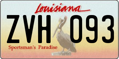 LA license plate ZVH093