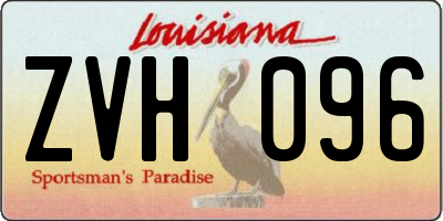 LA license plate ZVH096