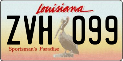 LA license plate ZVH099