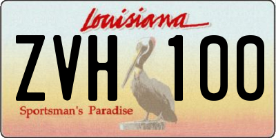 LA license plate ZVH100