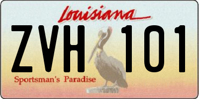 LA license plate ZVH101