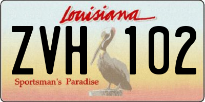 LA license plate ZVH102