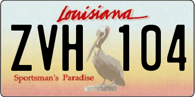 LA license plate ZVH104