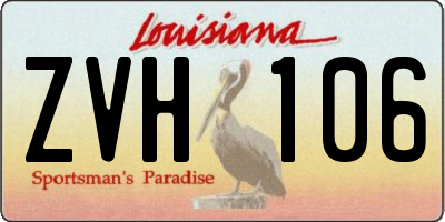 LA license plate ZVH106