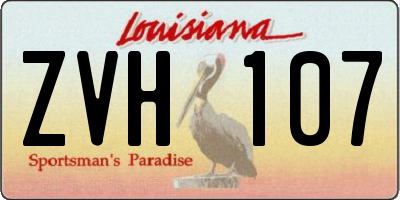 LA license plate ZVH107