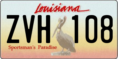 LA license plate ZVH108