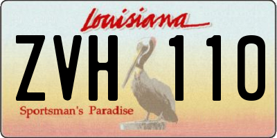 LA license plate ZVH110