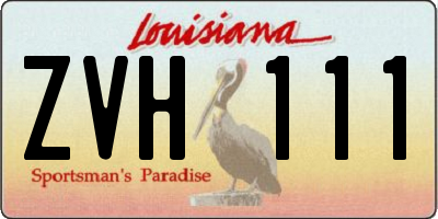 LA license plate ZVH111