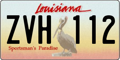 LA license plate ZVH112