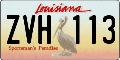 LA license plate ZVH113