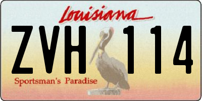 LA license plate ZVH114