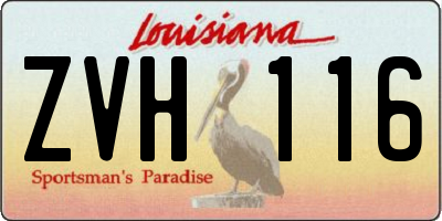 LA license plate ZVH116