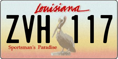 LA license plate ZVH117