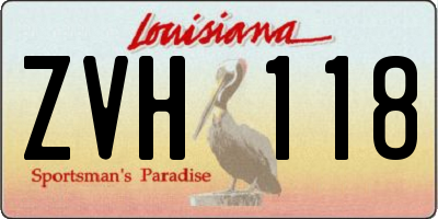 LA license plate ZVH118