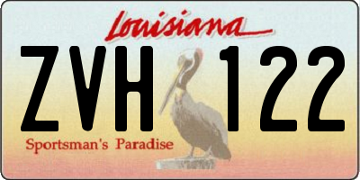 LA license plate ZVH122