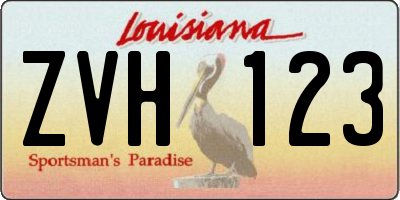 LA license plate ZVH123