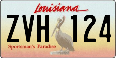 LA license plate ZVH124