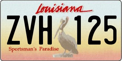 LA license plate ZVH125