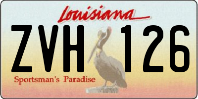LA license plate ZVH126