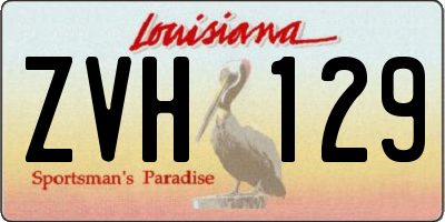 LA license plate ZVH129