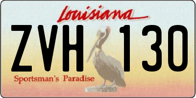 LA license plate ZVH130