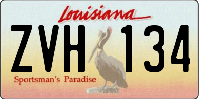 LA license plate ZVH134