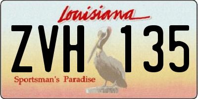 LA license plate ZVH135