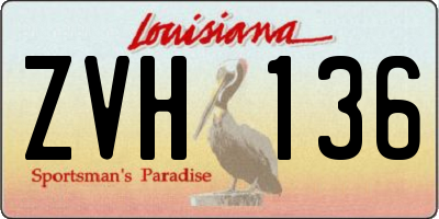 LA license plate ZVH136