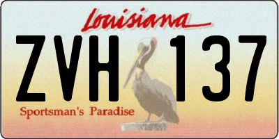 LA license plate ZVH137