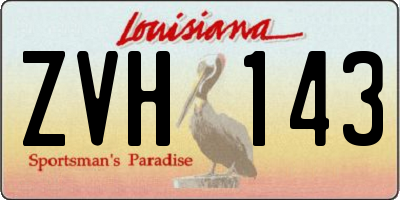 LA license plate ZVH143