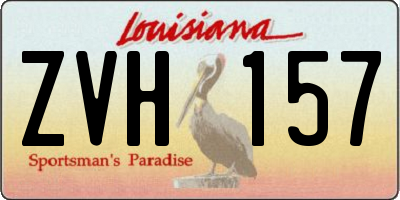 LA license plate ZVH157