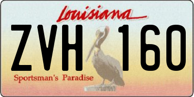 LA license plate ZVH160